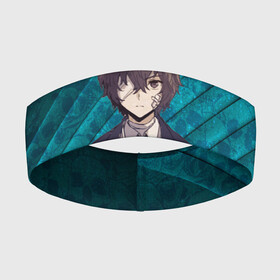 Повязка на голову 3D с принтом BSD logo text в Новосибирске,  |  | anime | bungou | bungou stray dogs | dogs | stray | аниме | бродячий пес | великий из бродячих псов | манга