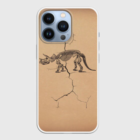 Чехол для iPhone 13 Pro с принтом Triceratops skeleton в Новосибирске,  |  | Тематика изображения на принте: dinosaur | extinct | primal | skeleton | triceratops | вымерший | динозавр | первобытный | скелет | трицератопс