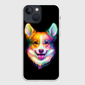 Чехол для iPhone 13 mini с принтом Корги в Новосибирске,  |  | animal | animals | corgi | dog | dogs | glitch | глитч | животные | звери | картинка | картинки | корги | ми | милота | милый | пес | прикольная | прикольные | собака | собачка