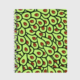 Тетрадь с принтом АВОКАДО в Новосибирске, 100% бумага | 48 листов, плотность листов — 60 г/м2, плотность картонной обложки — 250 г/м2. Листы скреплены сбоку удобной пружинной спиралью. Уголки страниц и обложки скругленные. Цвет линий — светло-серый
 | avocado | food | fruit | vegan | vegetarian | авокадо | веган | вегетарианство | еда | фрукты