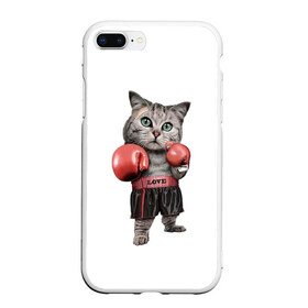 Чехол для iPhone 7Plus/8 Plus матовый с принтом Кот боксёр в Новосибирске, Силикон | Область печати: задняя сторона чехла, без боковых панелей | арт | животные | искусство | картинка | рисунок