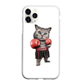 Чехол для iPhone 11 Pro Max матовый с принтом Кот боксёр в Новосибирске, Силикон |  | арт | животные | искусство | картинка | рисунок