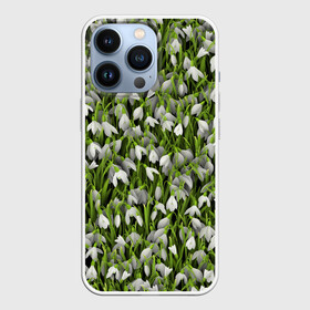 Чехол для iPhone 13 Pro с принтом Подснежники в Новосибирске,  |  | Тематика изображения на принте: 8 марта | букет | весенний | весна | клумба | паттерн | подарок | подснежник | растение | цветочный | цветы. цветок
