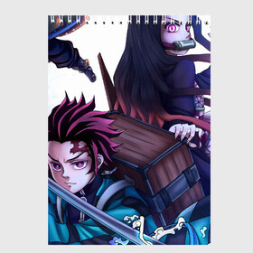 Скетчбук с принтом KIMETSU NO YAIBA в Новосибирске, 100% бумага
 | 48 листов, плотность листов — 100 г/м2, плотность картонной обложки — 250 г/м2. Листы скреплены сверху удобной пружинной спиралью | demon slayer | demon slayer: kimetsu no yaiba | kimetsu | kimetsu no yaiba | nezuko | shinobu | slayer | tanjiro | клинок рассекающий демонов | незуко | танджиро | шинобу кочо