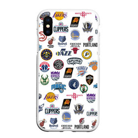 Чехол для iPhone XS Max матовый с принтом NBA Pattern в Новосибирске, Силикон | Область печати: задняя сторона чехла, без боковых панелей | basketball | boston celtics | brooklyn nets | nba | new york knicks | philadel | toronto raptors | баскетбол | бостон селтикс | бруклин нетс | нба | нью йорк никс | спорт | торонто рэпторс | филадельфия 76ерс