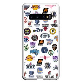 Чехол для Samsung Galaxy S10 с принтом NBA Pattern в Новосибирске, Силикон | Область печати: задняя сторона чехла, без боковых панелей | basketball | boston celtics | brooklyn nets | nba | new york knicks | philadel | toronto raptors | баскетбол | бостон селтикс | бруклин нетс | нба | нью йорк никс | спорт | торонто рэпторс | филадельфия 76ерс