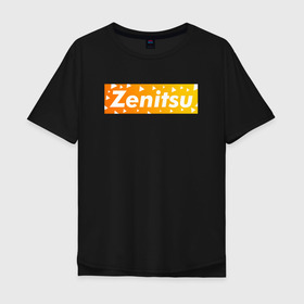 Мужская футболка хлопок Oversize с принтом ZENITSU  в Новосибирске, 100% хлопок | свободный крой, круглый ворот, “спинка” длиннее передней части | demon slayer | kimetsu no yaiba | nezuko | shinobu | slayer | tanjiro | zenitsu | гию томиока | зенитцу | иноске хашибира | клинок рассекающий демонов | незуко | танджиро | шинобу кочо