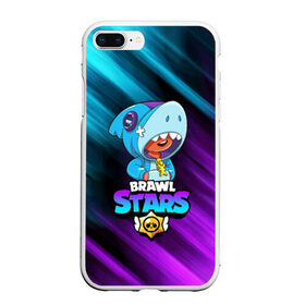 Чехол для iPhone 7Plus/8 Plus матовый с принтом BRAWL STARS LEON SHARK в Новосибирске, Силикон | Область печати: задняя сторона чехла, без боковых панелей | 8 bit | 8 бит | bibi | brawl stars | crow | el brown | leon | leon shark | max | mr.p | sally leon | shark | stars | virus | werewolf | акула | биби | вирус | ворон | леон | оборотень | пингвин