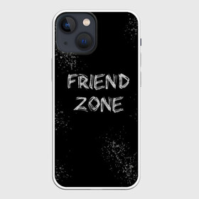 Чехол для iPhone 13 mini с принтом FRIEND ZONE в Новосибирске,  |  | friend | zone | белая | девушка | девушке | другу | друзья | звезды | зона | любимой | люблю | минимализм | надпись | не | отношения | парень | парню | подарок | подруге | подружке | просто | только | френд