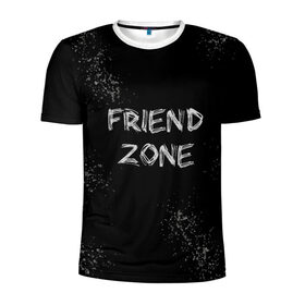 Мужская футболка 3D спортивная с принтом FRIEND ZONE в Новосибирске, 100% полиэстер с улучшенными характеристиками | приталенный силуэт, круглая горловина, широкие плечи, сужается к линии бедра | Тематика изображения на принте: friend | zone | белая | девушка | девушке | другу | друзья | звезды | зона | любимой | люблю | минимализм | надпись | не | отношения | парень | парню | подарок | подруге | подружке | просто | только | френд