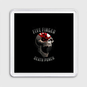 Магнит 55*55 с принтом Five Finger Death Punch в Новосибирске, Пластик | Размер: 65*65 мм; Размер печати: 55*55 мм | 5fdp | death | ffdp | finger | five | five finger death punch | punch | грув метал