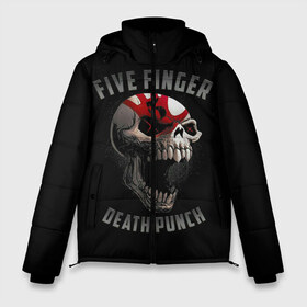 Мужская зимняя куртка 3D с принтом Five Finger Death Punch в Новосибирске, верх — 100% полиэстер; подкладка — 100% полиэстер; утеплитель — 100% полиэстер | длина ниже бедра, свободный силуэт Оверсайз. Есть воротник-стойка, отстегивающийся капюшон и ветрозащитная планка. 

Боковые карманы с листочкой на кнопках и внутренний карман на молнии. | 5fdp | death | ffdp | finger | five | five finger death punch | punch | грув метал