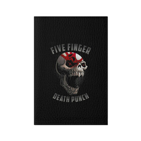 Обложка для паспорта матовая кожа с принтом Five Finger Death Punch в Новосибирске, натуральная матовая кожа | размер 19,3 х 13,7 см; прозрачные пластиковые крепления | Тематика изображения на принте: 5fdp | death | ffdp | finger | five | five finger death punch | punch | грув метал