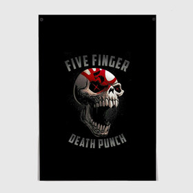 Постер с принтом Five Finger Death Punch в Новосибирске, 100% бумага
 | бумага, плотность 150 мг. Матовая, но за счет высокого коэффициента гладкости имеет небольшой блеск и дает на свету блики, но в отличии от глянцевой бумаги не покрыта лаком | 5fdp | death | ffdp | finger | five | five finger death punch | punch | грув метал