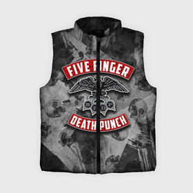 Женский жилет утепленный 3D с принтом Five Finger Death Punch в Новосибирске,  |  | 5fdp | death | ffdp | finger | five | five finger death punch | punch | грув метал