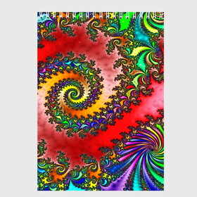 Скетчбук с принтом ФРАКТАЛЬНЫЙ УЗОР в Новосибирске, 100% бумага
 | 48 листов, плотность листов — 100 г/м2, плотность картонной обложки — 250 г/м2. Листы скреплены сверху удобной пружинной спиралью | abstract | abstraction | color | fractal | geometry | paitnt | polygon | polygonal | psy | абстракция | геометрия | краски | неоновые | полигоны | психоделика | фрактал