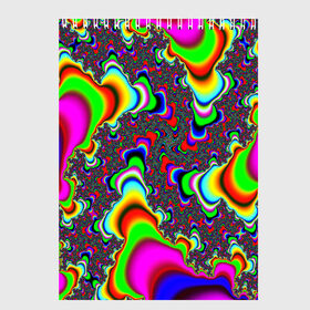 Скетчбук с принтом НЕОНОВЫЕ РАЗВОДЫ в Новосибирске, 100% бумага
 | 48 листов, плотность листов — 100 г/м2, плотность картонной обложки — 250 г/м2. Листы скреплены сверху удобной пружинной спиралью | abstract | abstraction | color | fractal | geometry | paitnt | polygon | polygonal | psy | абстракция | геометрия | краски | неоновые | полигоны | психоделика | фрактал