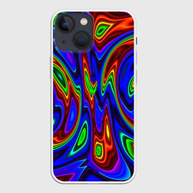 Чехол для iPhone 13 mini с принтом НЕОНОВЫЕ КРАСКИ в Новосибирске,  |  | abstract | abstraction | color | fractal | geometry | paitnt | polygon | polygonal | psy | абстракция | геометрия | краски | неоновые | полигоны | психоделика | фрактал