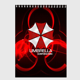 Скетчбук с принтом Umbrella Corp в Новосибирске, 100% бумага
 | 48 листов, плотность листов — 100 г/м2, плотность картонной обложки — 250 г/м2. Листы скреплены сверху удобной пружинной спиралью | biohazard | biohazard 7 | crocodile | fang | game | hand | monster | new umbrella | resident evil | resident evil 7 | umbrella | umbrella corp | umbrella corporation | zombie | обитель