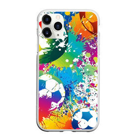 Чехол для iPhone 11 Pro Max матовый с принтом Football Paints в Новосибирске, Силикон |  | art | ball | football | paint | spray | texture | арт | брызги | краски | мяч | текстура | футбол