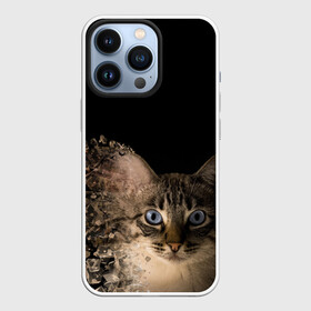 Чехол для iPhone 13 Pro с принтом Disintegrating Cat в Новосибирске,  |  | Тематика изображения на принте: cat | азулес | атомный кот | голубоглазая кошка | голубоглазый кот | голубоглазый котик | кот | кот к | кот распадающийся на атомы | кот с голубыми глазами | котик | котэ | кошак | кошачий портрет