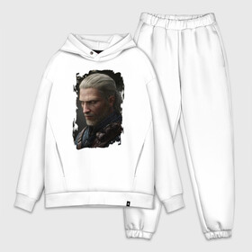 Мужской костюм хлопок OVERSIZE с принтом ВЕДЬМАК в Новосибирске,  |  | geralt | the witcher | the witcher wild hunt | witcher | wolf | ведьмак | ведьмак 3 | волк | геральт | охотник