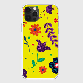 Чехол для iPhone 12 Pro Max с принтом Цветочный микс в Новосибирске, Силикон |  | flowers | девушки | желтые | круги | лето | листья | природа | разноцветные | растения | ромашки | солнце | текстура | тропика | тюльпаны | узоры | цветочки | цветы