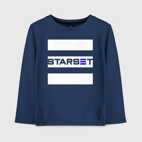 Детский лонгслив хлопок с принтом Starset logo в Новосибирске, 100% хлопок | круглый вырез горловины, полуприлегающий силуэт, длина до линии бедер | logo | rock | starset | лого | рок | старсет