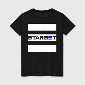 Женская футболка хлопок с принтом Starset logo в Новосибирске, 100% хлопок | прямой крой, круглый вырез горловины, длина до линии бедер, слегка спущенное плечо | logo | rock | starset | лого | рок | старсет