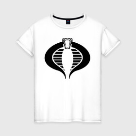 Женская футболка хлопок с принтом Кобра в Новосибирске, 100% хлопок | прямой крой, круглый вырез горловины, длина до линии бедер, слегка спущенное плечо | animals | cm punk | cobra | snake | животные | змея | кобра | см панк
