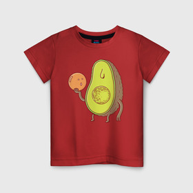 Детская футболка хлопок с принтом Авокадо в Новосибирске, 100% хлопок | круглый вырез горловины, полуприлегающий силуэт, длина до линии бедер | avocado | vegan | vegetarian | авокадо | веган | вегетарианство
