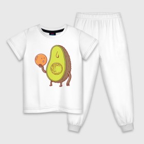 Детская пижама хлопок с принтом Авокадо в Новосибирске, 100% хлопок |  брюки и футболка прямого кроя, без карманов, на брюках мягкая резинка на поясе и по низу штанин
 | avocado | vegan | vegetarian | авокадо | веган | вегетарианство