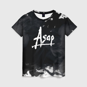 Женская футболка 3D с принтом ASAP ROCKY в Новосибирске, 100% полиэфир ( синтетическое хлопкоподобное полотно) | прямой крой, круглый вырез горловины, длина до линии бедер | asap | asap rocky | hip hop | rakim mayers | асап | музыка | раким майерс | хип хоп