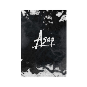 Обложка для паспорта матовая кожа с принтом ASAP ROCKY в Новосибирске, натуральная матовая кожа | размер 19,3 х 13,7 см; прозрачные пластиковые крепления | Тематика изображения на принте: asap | asap rocky | hip hop | rakim mayers | асап | музыка | раким майерс | хип хоп