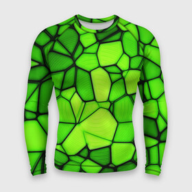 Мужской рашгард 3D с принтом Зеленая мозаика в Новосибирске,  |  | зеленая мозаика | зелень | мозаика | мозаичный узор | текстура | узор мозаика