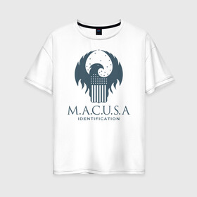 Женская футболка хлопок Oversize с принтом M.A.C.U.S.A в Новосибирске, 100% хлопок | свободный крой, круглый ворот, спущенный рукав, длина до линии бедер
 | fantastic beasts | jacob kowalski | newt scamander | niffler | queenie | tina | vdgerir