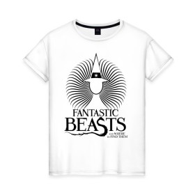 Женская футболка хлопок с принтом Enchantress в Новосибирске, 100% хлопок | прямой крой, круглый вырез горловины, длина до линии бедер, слегка спущенное плечо | fantastic beasts | jacob kowalski | newt scamander | niffler | queenie | tina | vdgerir