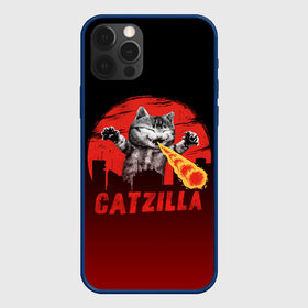 Чехол для iPhone 12 Pro с принтом CATZILLA в Новосибирске, силикон | область печати: задняя сторона чехла, без боковых панелей | catzilla | годзилла | кот | котик | кошка | кэтзилла | мимими | прикол | прикольная