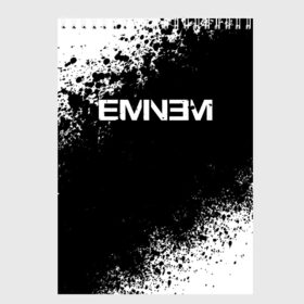 Скетчбук с принтом EMINEM в Новосибирске, 100% бумага
 | 48 листов, плотность листов — 100 г/м2, плотность картонной обложки — 250 г/м2. Листы скреплены сверху удобной пружинной спиралью | Тематика изображения на принте: america | eminem | rap | slim shady | usa | америка | зарубежный реп | реп | сша | эминем