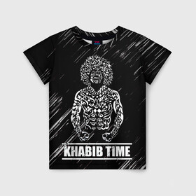 Детская футболка 3D с принтом KHABIB в Новосибирске, 100% гипоаллергенный полиэфир | прямой крой, круглый вырез горловины, длина до линии бедер, чуть спущенное плечо, ткань немного тянется | khabib | боец | борец | мма | нурмагомедов | орёл | хабиб