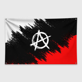 Флаг-баннер с принтом АНАРХИЯ в Новосибирске, 100% полиэстер | размер 67 х 109 см, плотность ткани — 95 г/м2; по краям флага есть четыре люверса для крепления | anarchy | riot | rock | анархия | бунт | знаки | музыка | панки | рок | символ