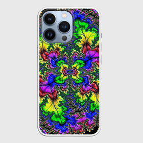 Чехол для iPhone 13 Pro с принтом НЕОНОВЫЙ ЦВЕТОК в Новосибирске,  |  | abstract | abstraction | color | fractal | geometry | paitnt | polygon | polygonal | psy | абстракция | геометрия | краски | неоновые | полигоны | психоделика | фрактал