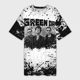 Платье-футболка 3D с принтом GreenDay в Новосибирске,  |  | billie joe armstrong | greenday | rock | альтернативный | билли джо армстронг | гриндей | зеленый день | майк дёрнт | музыка | панк рок | поп панк | рок | тре кул