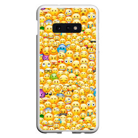 Чехол для Samsung S10E с принтом Смайлики Emoji в Новосибирске, Силикон | Область печати: задняя сторона чехла, без боковых панелей | emoji | smile | sticker | грусть | любовь | печаль | плачь | смайлики | стикеры | текстура | улыбка | эмоджи | эмодзи