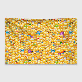 Флаг-баннер с принтом Смайлики Emoji в Новосибирске, 100% полиэстер | размер 67 х 109 см, плотность ткани — 95 г/м2; по краям флага есть четыре люверса для крепления | emoji | smile | sticker | грусть | любовь | печаль | плачь | смайлики | стикеры | текстура | улыбка | эмоджи | эмодзи