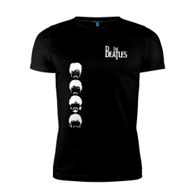 Мужская футболка премиум с принтом Beatles в Новосибирске, 92% хлопок, 8% лайкра | приталенный силуэт, круглый вырез ворота, длина до линии бедра, короткий рукав | Тематика изображения на принте: beatles | john lennon | liverpool four | ring | rock | битлз | джон леннон | джордж харрисон | ливерпульская четверка | мерсибит | пол маккартни | психоделический рок | ринго старр | рок | рок н ролл | хард рок