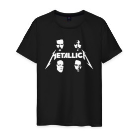 Мужская футболка хлопок с принтом Metallica в Новосибирске, 100% хлопок | прямой крой, круглый вырез горловины, длина до линии бедер, слегка спущенное плечо. | 