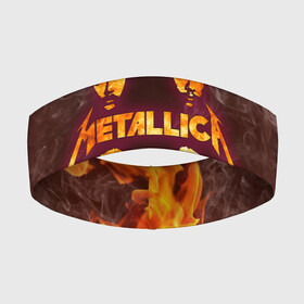 Повязка на голову 3D с принтом Metallica | Fire Rock (Z) в Новосибирске,  |  | james alan hetfield | джеймс хетфилд | кирк хэмметт | ларс ульрих | металлика | музыка | роберт трухильо | трэш метал | хеви метал