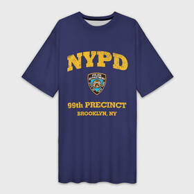 Платье-футболка 3D с принтом Бруклин 9 9 департамент NYPD в Новосибирске,  |  | 99 | brooklyn 99 | police | бруклин | бруклин 9 9 | девять девять | департамент | джейк | джеффордс | значок | логотип | нью йорк | перальта | сериал | терри | чарльз бойл