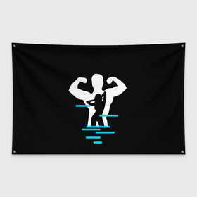 Флаг-баннер с принтом титан в Новосибирске, 100% полиэстер | размер 67 х 109 см, плотность ткани — 95 г/м2; по краям флага есть четыре люверса для крепления | crossfit | sport | бодибилдинг | зал | мужчина | мускулы | мышцы | сила | спорт | фитнес